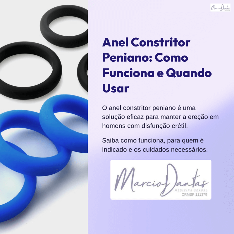 Anel Constritor Peniano Como Funciona e Quando Usar Dr. Marcio Dantas de Menezes Aumento Peniano Sexualidade Disfunção Erétil